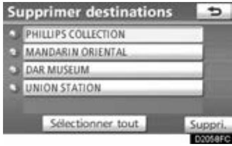 TOYOTA Venza (2010) - — Suppression des destinations prédéfinitiones - 1