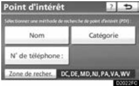TOYOTA Venza (2010) - - Recherche de la destination par "Point d'intérêt" - 1