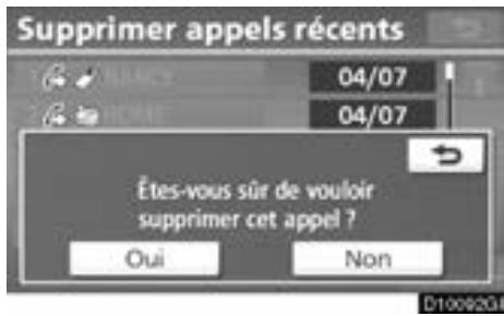 TOYOTA Venza (2010) - — Suppression de l'histoire des appels - 4
