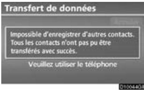 TOYOTA Venza (2010) - Si vous avez effleuré la touche "Ajouter des contacts": - 2