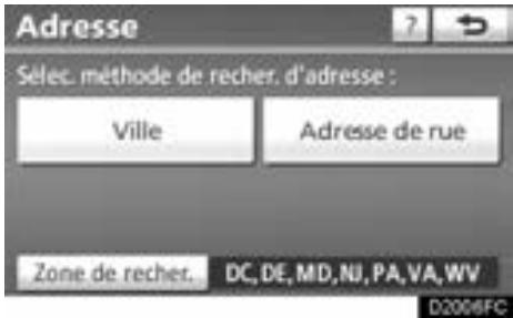 TOYOTA Venza (2010) - — Recherche de la destination par "Adresse" - 1