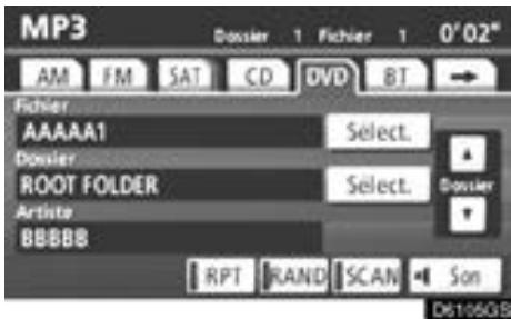 TOYOTA Venza (2010) - Utilisation d'un disque MP3 - 1