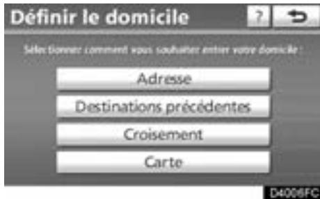 TOYOTA Venza (2010) - — Définition de la “Domicile” - 4