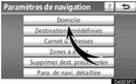 TOYOTA Venza (2010) - — Définition de la “Domicile” - 1