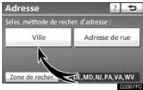 TOYOTA Venza (2010) - — Recherche de la destination par "Adresse" - 2