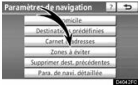 TOYOTA Venza (2010) - — Définition des “Zones à éviter” - 1