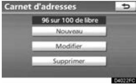 TOYOTA Venza (2010) - — Définition du "Carnet d'adresses" - 2