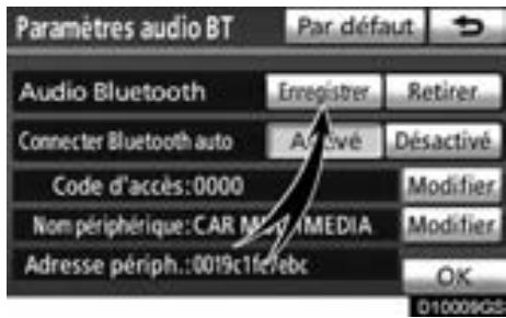 TOYOTA Venza (2010) - — Paramétrage du lecteur audio Bluetooth® - 2