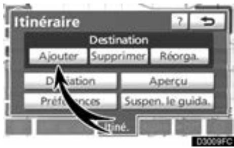 TOYOTA Venza (2010) - Définition et suppression des destinations — Ajout de destinations - 2