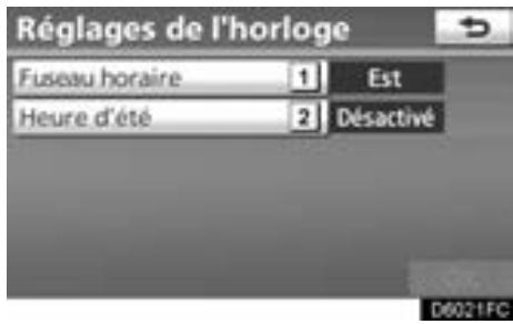 TOYOTA Venza (2010) - ÉCRAN DES RÉGLAGES DE L'Horloge - 1