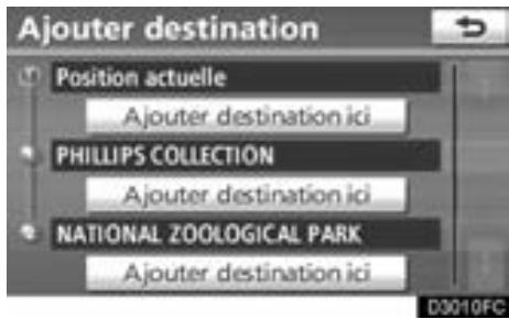 TOYOTA Venza (2010) - Définition et suppression des destinations — Ajout de destinations - 3