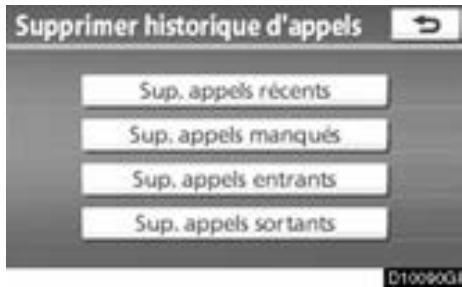 TOYOTA Venza (2010) - — Suppression de l'histoire des appels - 2