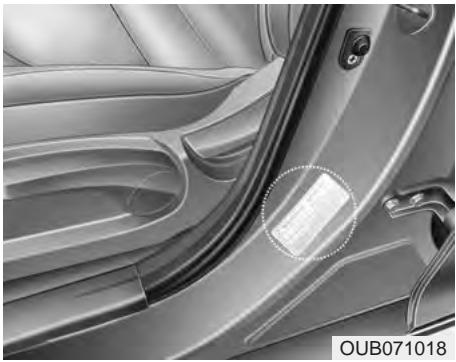 KIA Rio (2014) - ÉTIQUETTE DES PNEUS - 1
