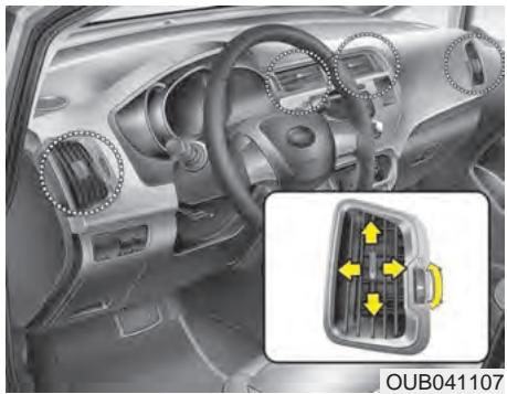 KIA Rio (2014) - Niveau climatiseur maxi (MAX A/C) (B, D) (si équipé) - 1