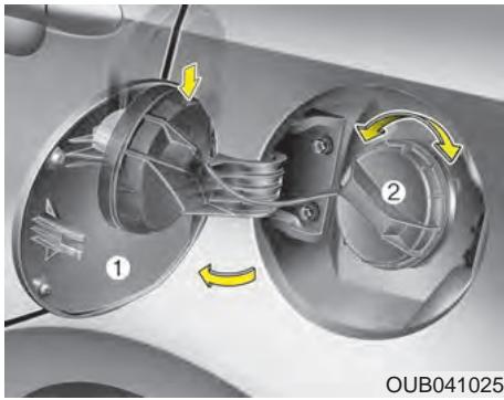 KIA Rio (2014) - Ouverture du volet du réservoir de carburant - 1