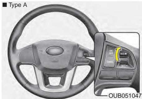 KIA Rio (2014) - Pour désengager le régulateur de vitesse, procédez d'une de ces façons : - 1
