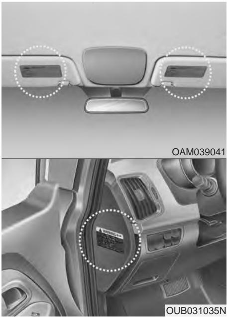 KIA Rio (2014) - Ajouter un équipement ou modifier un véhicule équipé de coussins gonflables - 1