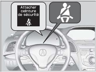 Acura RDX (2013-2016) - Aide-mémoire des ceintures de sécurité - 1
