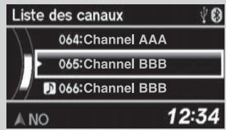 Acura RDX (2013-2016) - Sélectionner une station dans une liste - 1