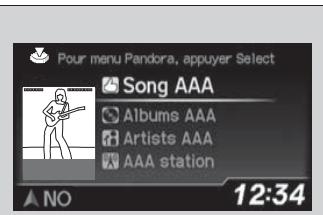 Acura RDX (2013-2016) - Menu Pandora® - 1