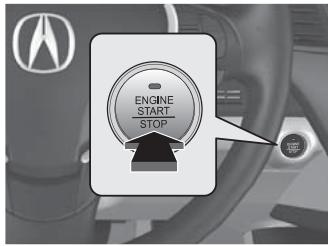 Acura RDX (2013-2016) - Bouton ENGINE START/STOP (mise en marche/arrêt du moteur) P. 119 - 1