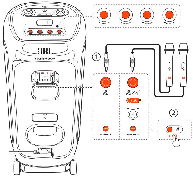 JBL PARTYBOXULTIMATE - Branchement d'un microphone - 1