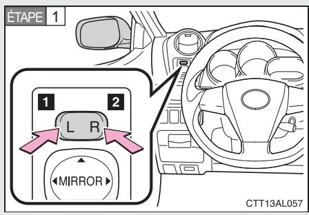 TOYOTA Matrix (2014) - 1-3. Equipements réglables (sièges, rétroviseurs, volant) Rétroviseurs extérieurs - 1