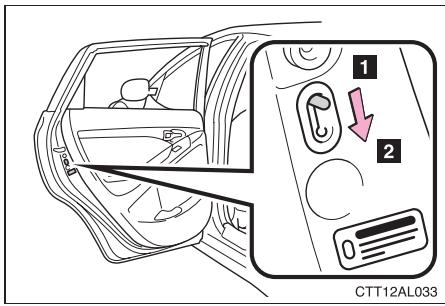 TOYOTA Matrix (2014) - Sécurité enfants des portes arrêté - 1