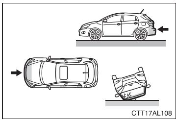 TOYOTA Matrix (2014) - Types de collisions pour lesquelles les coussins gonflables SRS lateraux et rideaux risquent de ne pas se déployer - 2