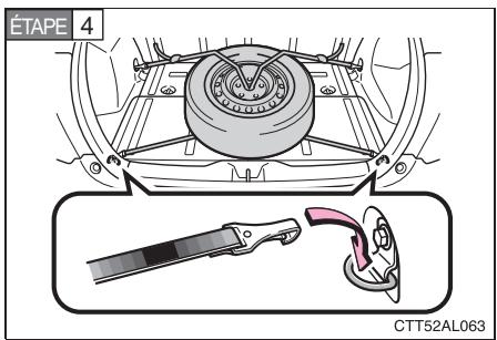 TOYOTA Matrix (2014) - Rangement de la roue crevee - 4