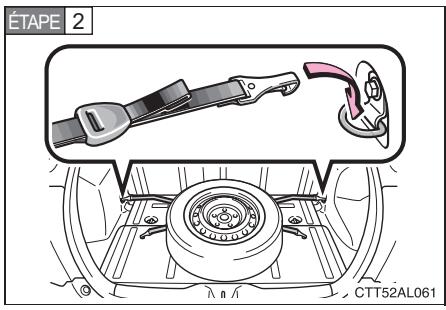 TOYOTA Matrix (2014) - Rangement de la roue crevee - 2