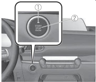 MAZDA CX-30 (2019) - ▼ Positions du bouton de démarrage du moteur - 1