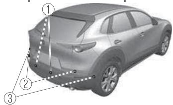 MAZDA CX-30 (2019) - ▼ Capteur ultrasonique arrière/de coin arrière/latéral arrière - 1