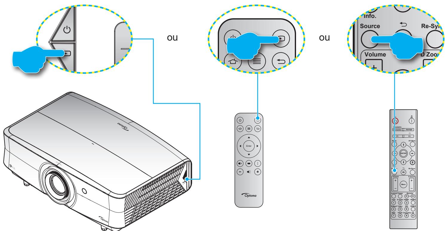 OPTOMA UHZ68LV - Sélectionner une source d'entrée - 1