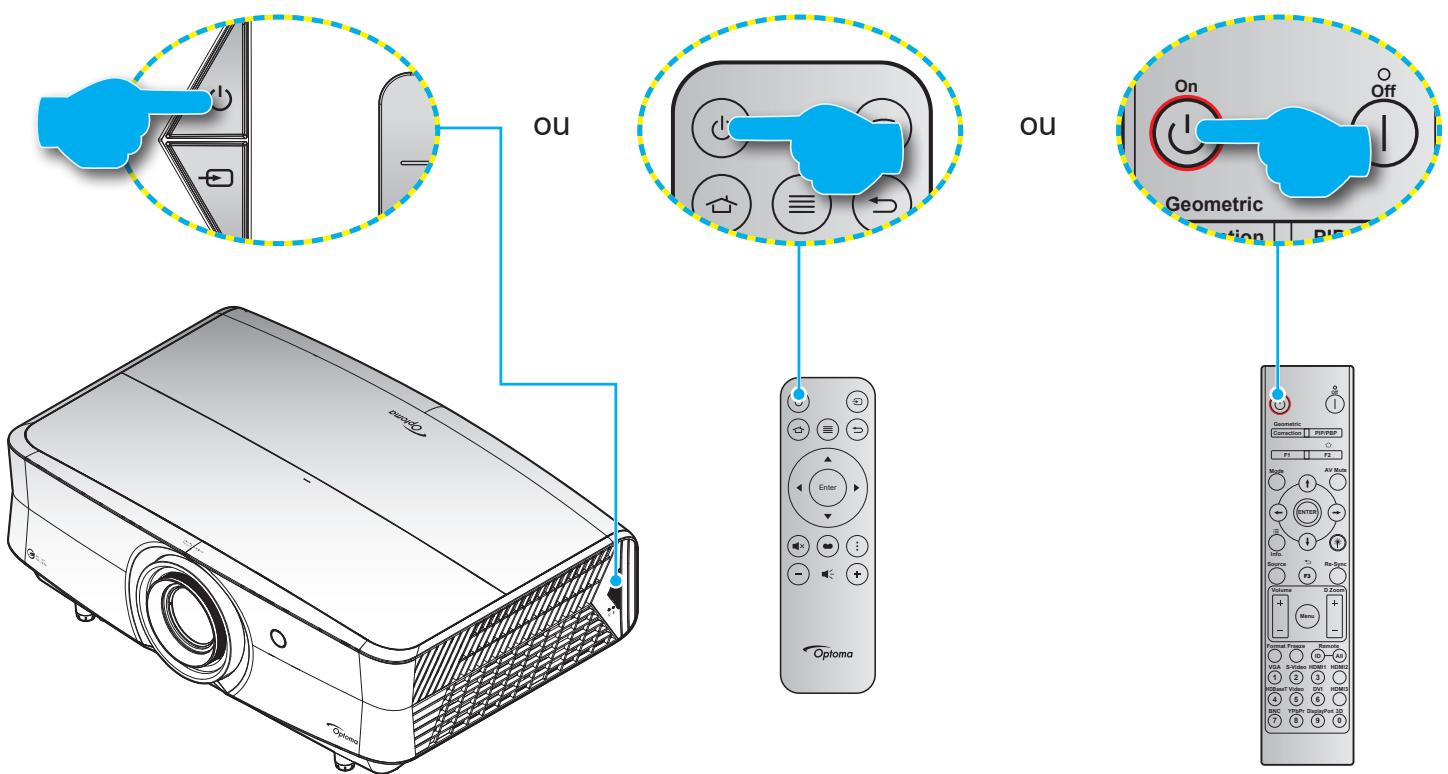 OPTOMA UHZ68LV - Mise sous / hors tension du projecteur - 1