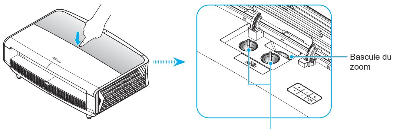 OPTOMA UHZ68LV - Zoom, décalage objectif et mise au point - 1