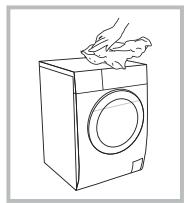 BRANDT WFB383QW - Nettoyage de l'extérieur du lave-linge - 1
