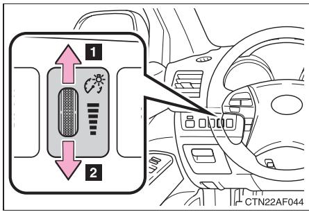 TOYOTA Highlander (2009) - Commande d'éclairage du tableau de bord - 1