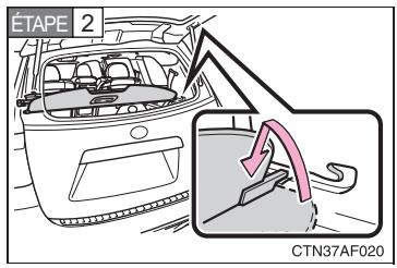 TOYOTA Highlander (2009) - Lorsque vous déchargez les bagages par la lunette arrêté (vehicules avec lunette arrêté) - 2