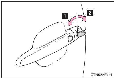 TOYOTA Highlander (2009) - Verrouillage et déverrouillage des portes et fonctions asservies à la clé conventionnelle - 1