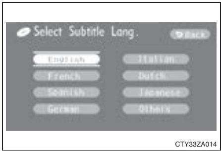 TOYOTA Highlander (2009) - Changer la langue des sous-titres - 1