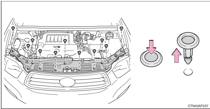 TOYOTA Highlander (2009) - Habillage du compartmente moteur - 1