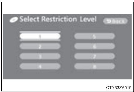 TOYOTA Highlander (2009) - Configuration des niveaux de restriction de l'utilisateur - 4