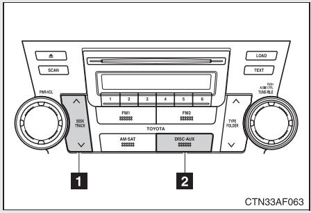 TOYOTA Highlander (2009) - ■ Fonctionnement à partir du système audio avant - 1
