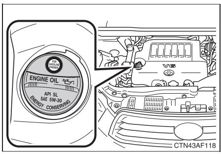 TOYOTA Highlander (2009) - Vérification du niveau d'huile moteur - 4