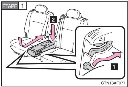 TOYOTA Highlander (2009) - Montage du siège central de seconde rangée - 1