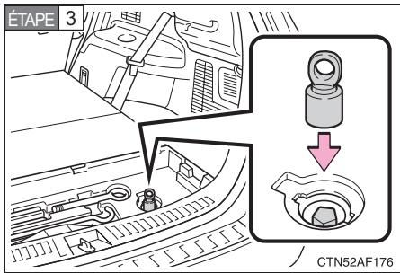 TOYOTA Highlander (2009) - Sortir la roue de secours - 3