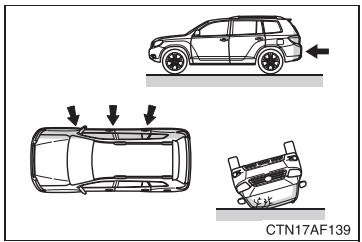TOYOTA Highlander (2009) - ■ Types de collisions pour lesquelles les sacs de sécurité gonflables SRS (frontaux) risquent de ne pas se déployer - 1