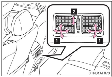 TOYOTA Highlander (2009) - Orientation et ouverture/fermeture des aérateurs - 3