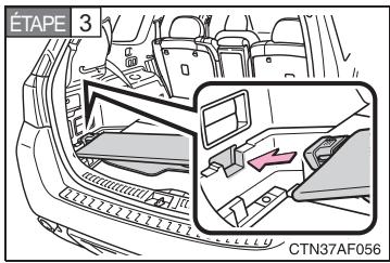 TOYOTA Highlander (2009) - Ranger le cache-bagages (vehicules équipés d'un cache-bagages) - 3